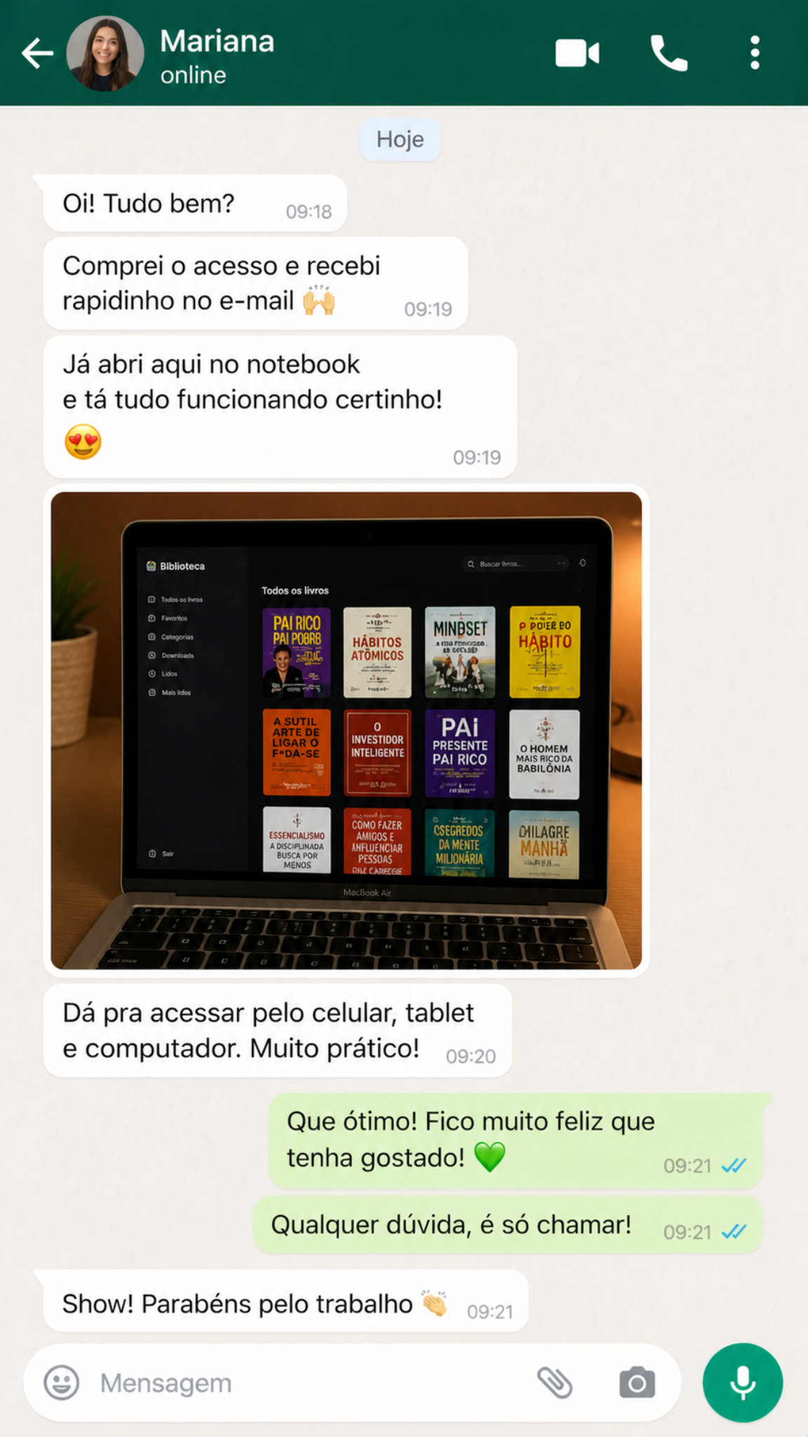 Prova social no WhatsApp 3